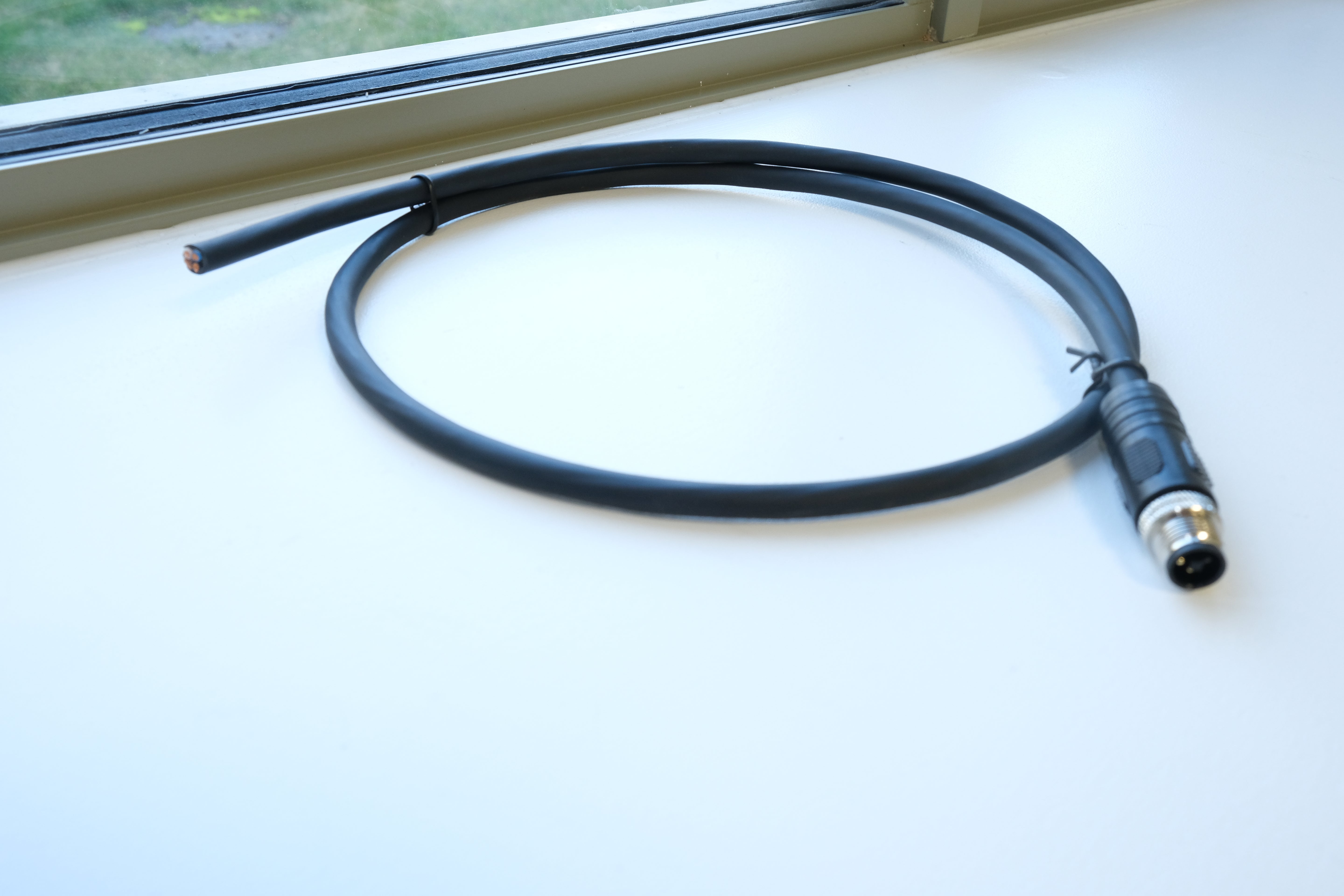 M12 T code male connector straight PUR cableUnshielded M12 4 pin DC power cable assembly