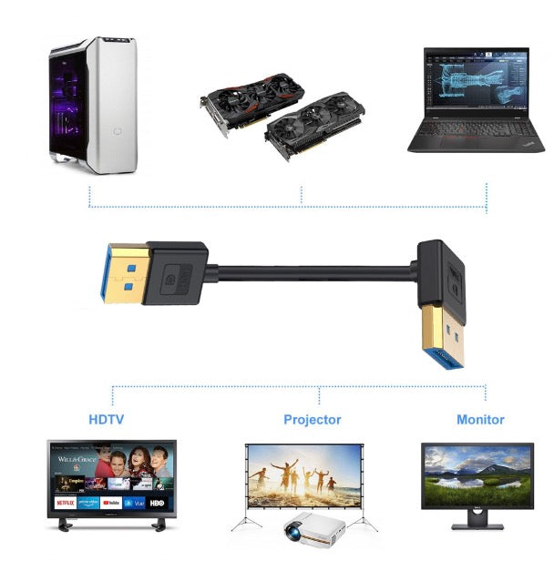 DisplayPort 1.4 up angle DP to DP cable