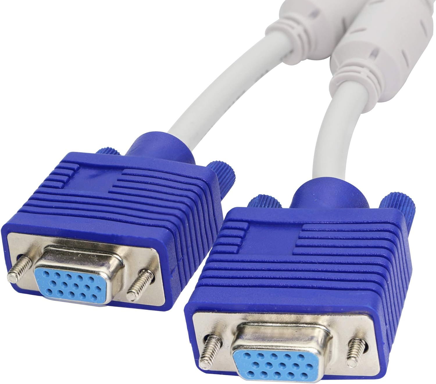 Dual VGA monitor Y splitter adapter for mirrored display