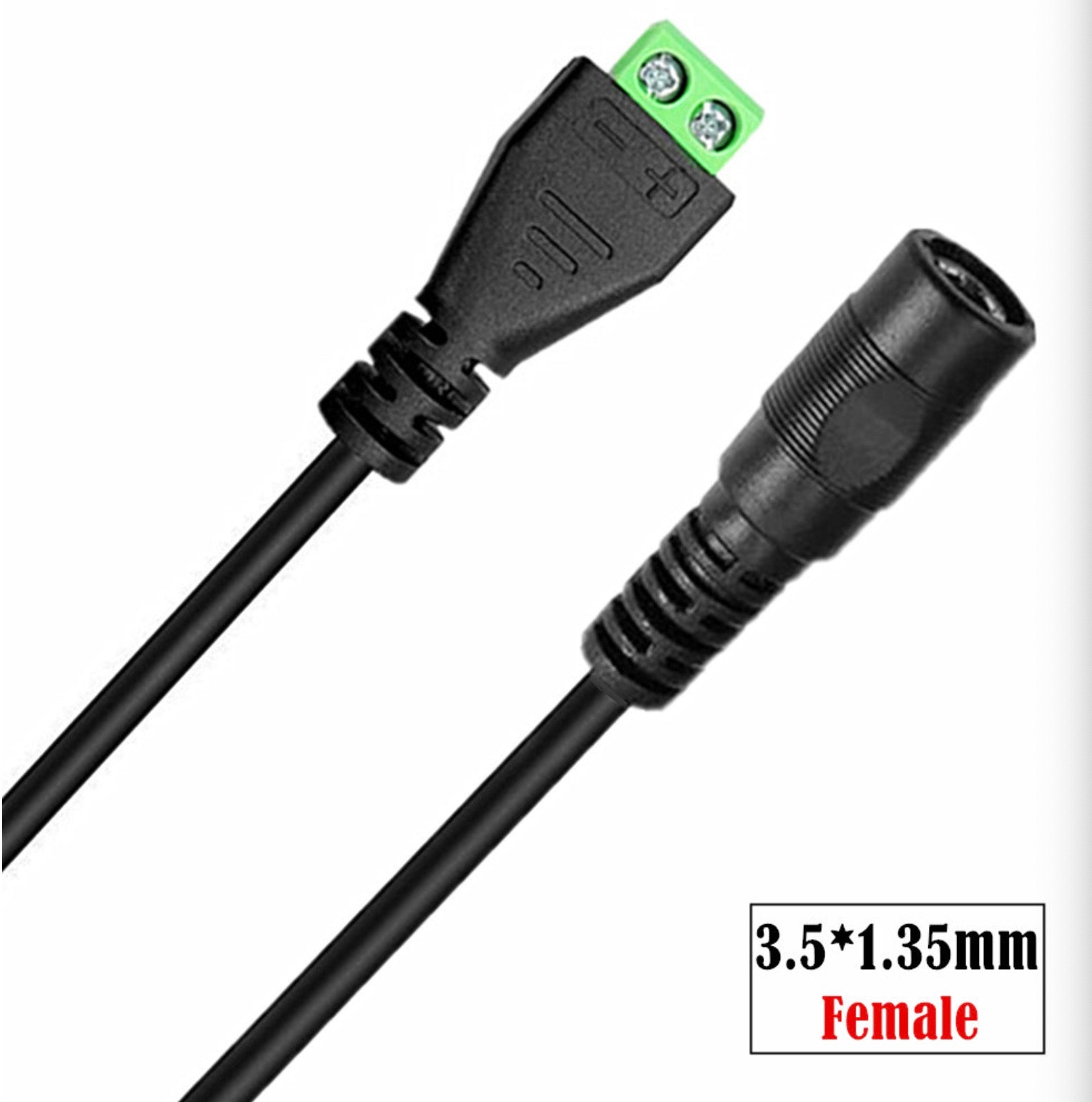 3.5mm x 1.35mm Female DC Power Cable for CCTV Security Camera LED Strip DVR Router