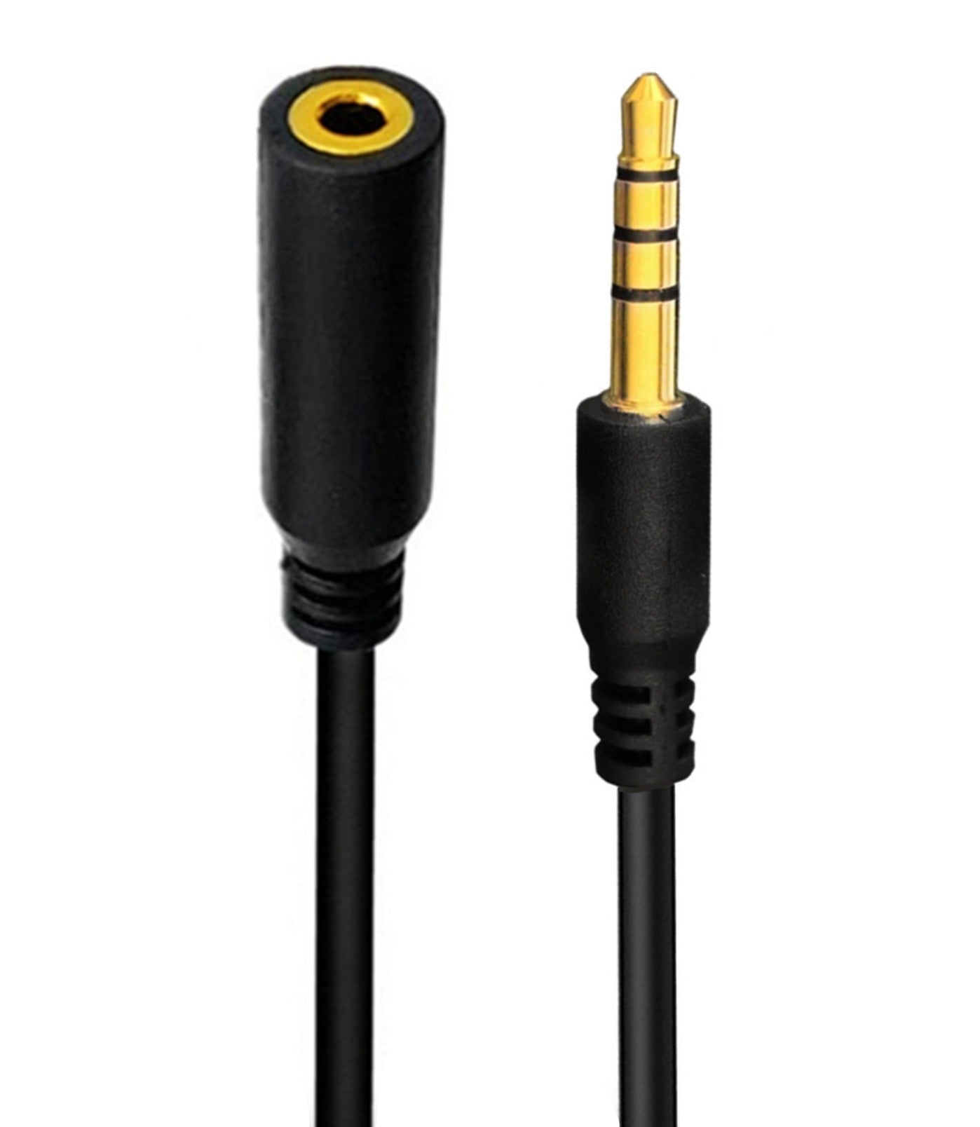 3.5mm 4Pole Jack Audio Cable, 14mm Male to 17mm Female tip Car Aux Extension Cable