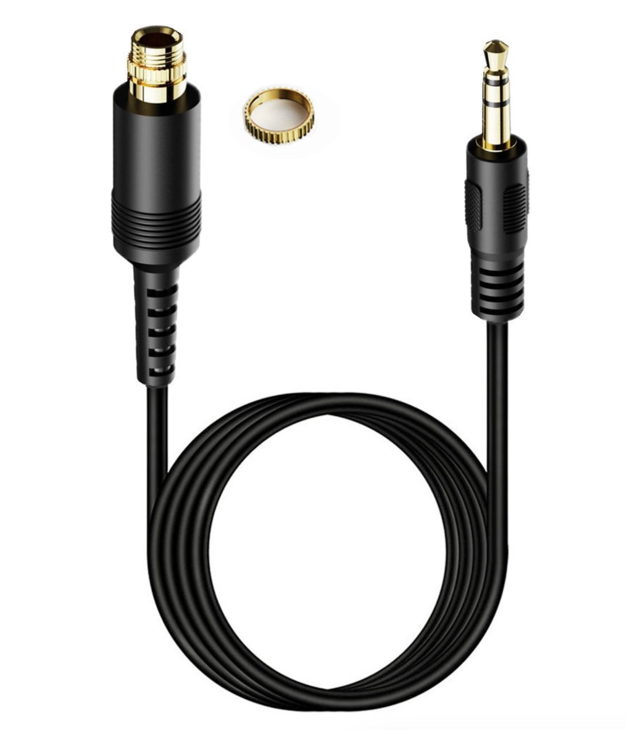 3.5mm Locking Nuts Panel Mount Audio Cable, Male to Female Aux Extension Connector