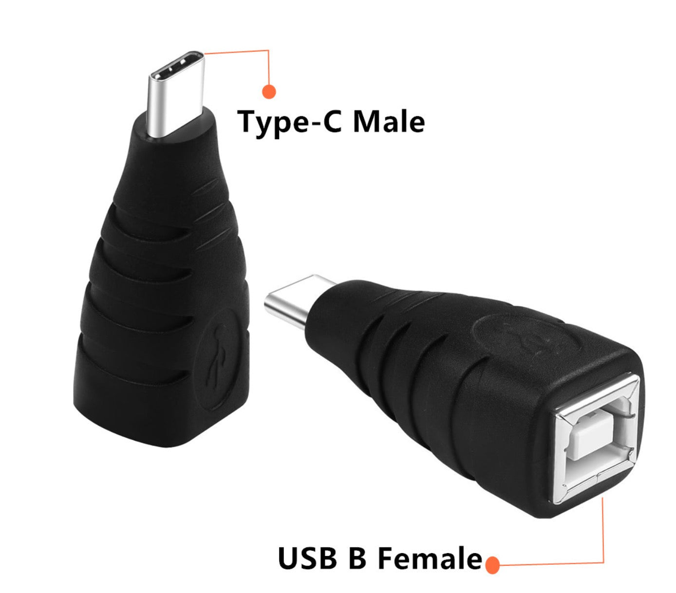 USB B to USB C Extension Adapter, Type C Male to Type B Female Printer Converter
