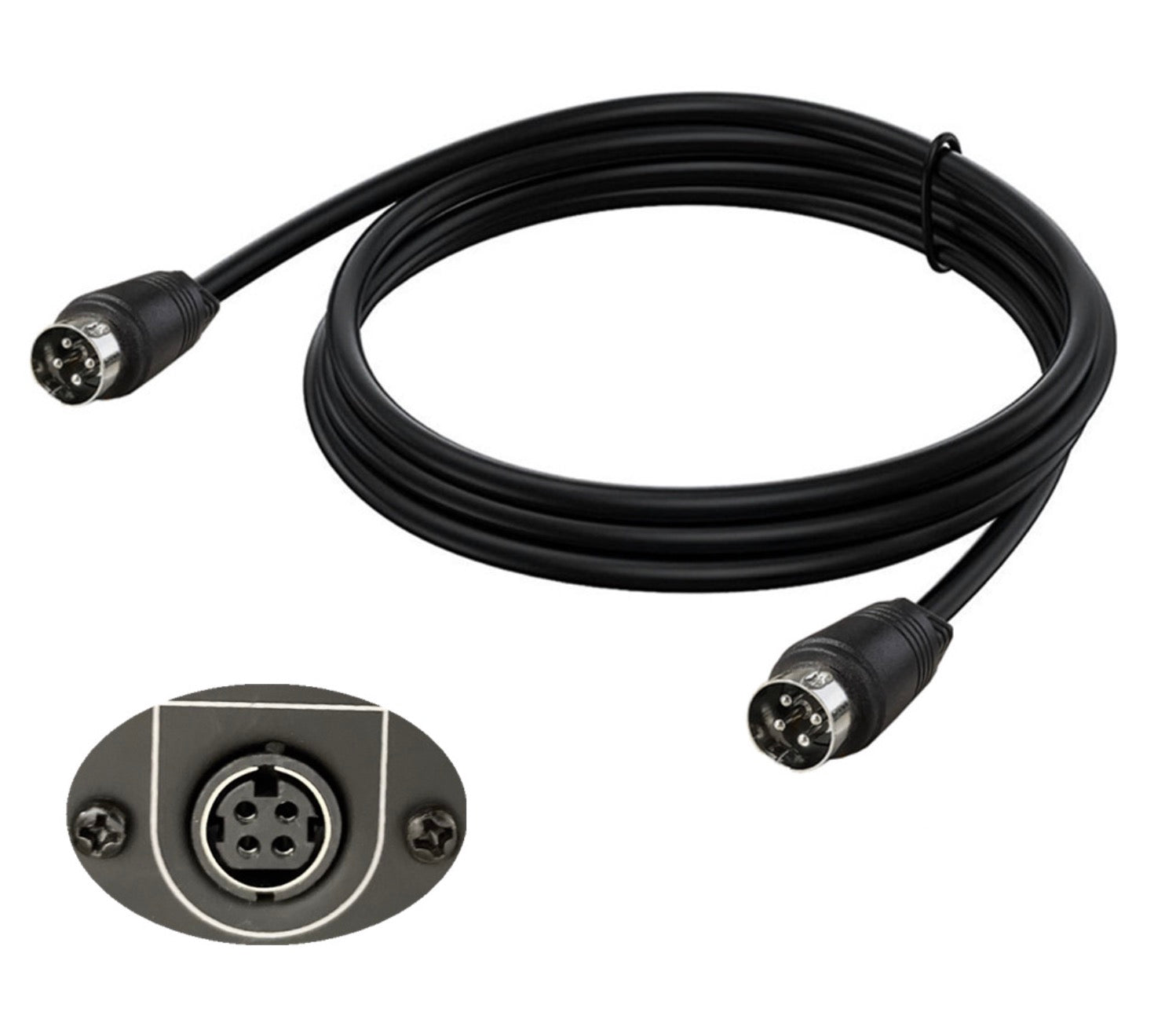 4 Pin Medium Din Audio Speaker Cable, 4 Core Male to Male Sound Power Connector