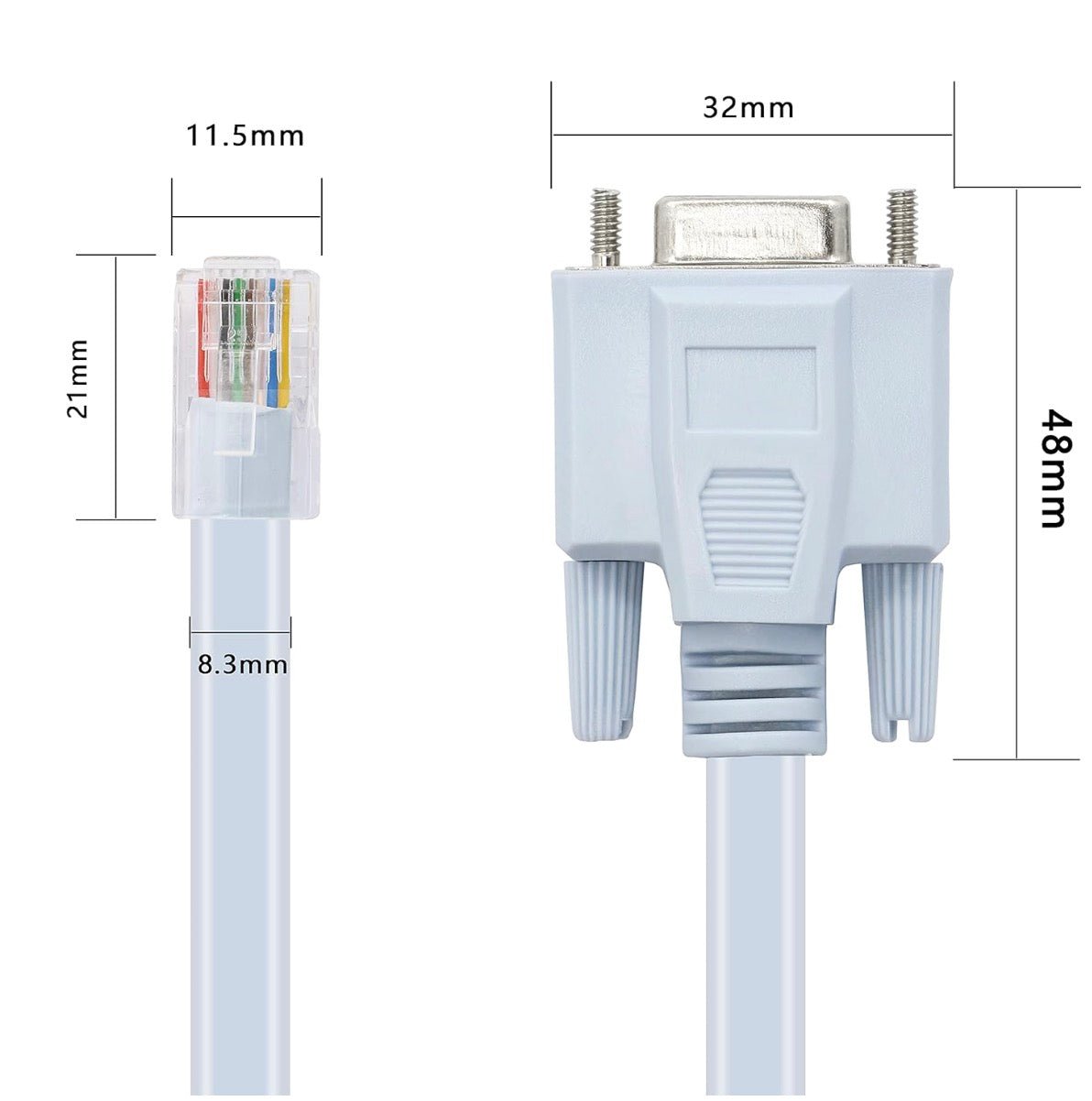 RJ45 to RS232 DB9 Female Serial Port Cable for Console Switches and Firewall Equipment