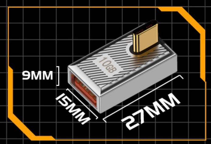 USB C 3.1 Male to USB 3.0 A Female Adapter OTG Converter 120W Up Down Angle