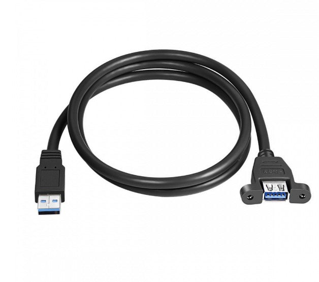 USB 3.0 Extension Cable, USB 3.0 Type A Male to Female Panel Mount Cable