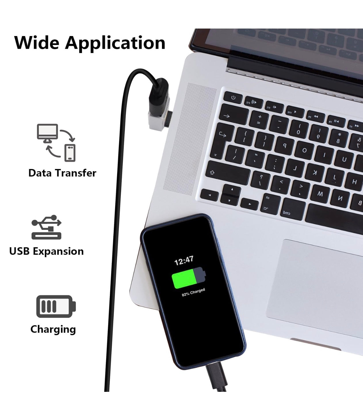 USB C 3.1 Male to USB 3.0 A Female Adapter OTG Converter 120W Up Down Angle