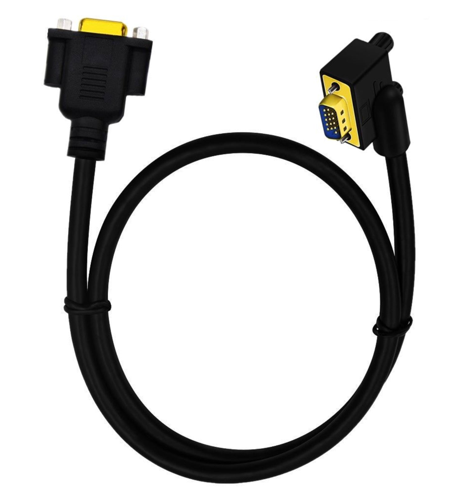 VGA 15Pin Male to VGA Female Monitor Extension Cable 1080P - Right Angle