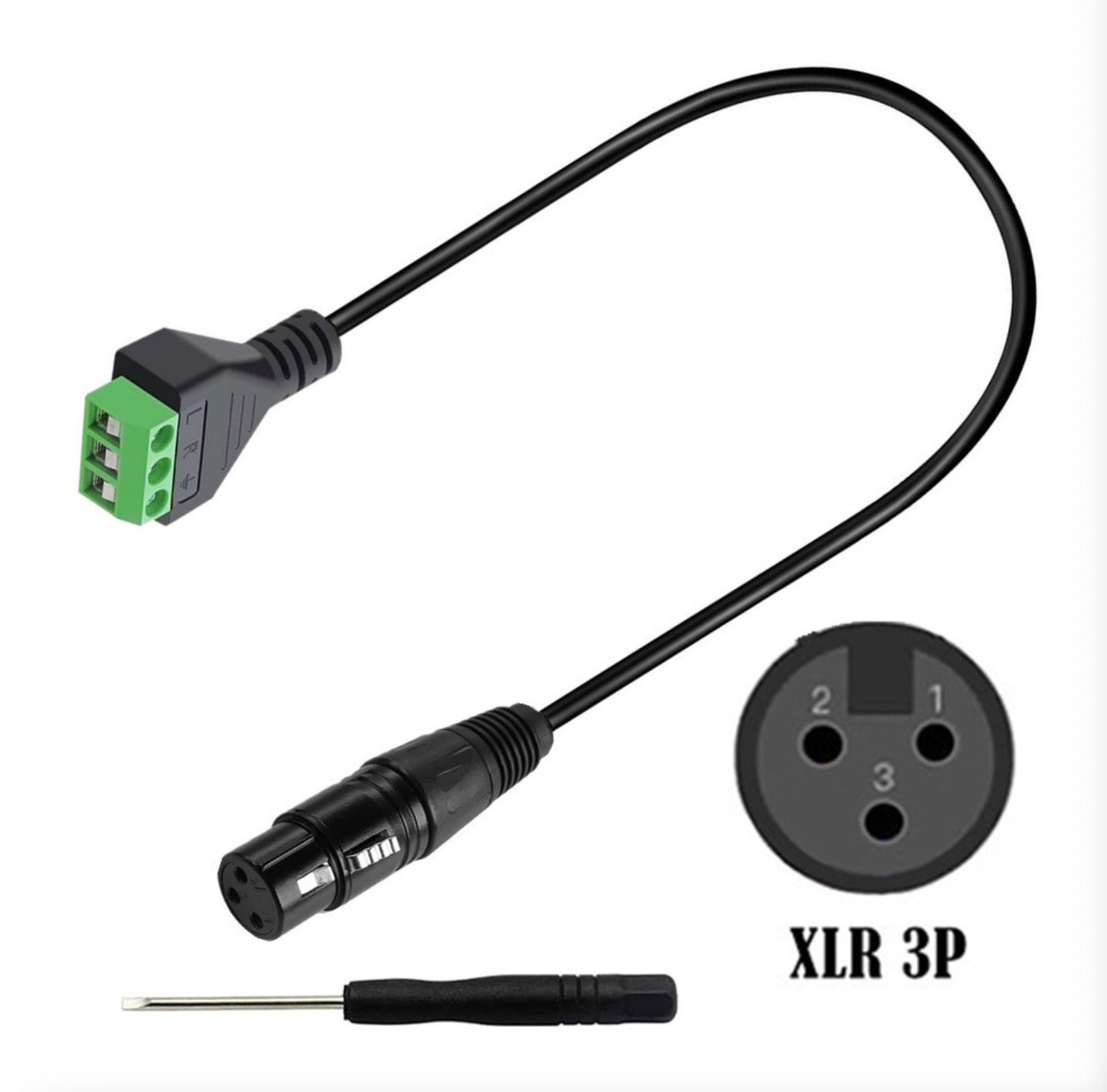 XLR Cable, XLR Female to Terminal 3Pin Converter for Speaker, Microphone, Sound Equipment, Recording