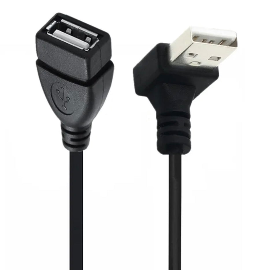 USB 2.0 Type A Male to Female Angled Extension Cable 0.3m