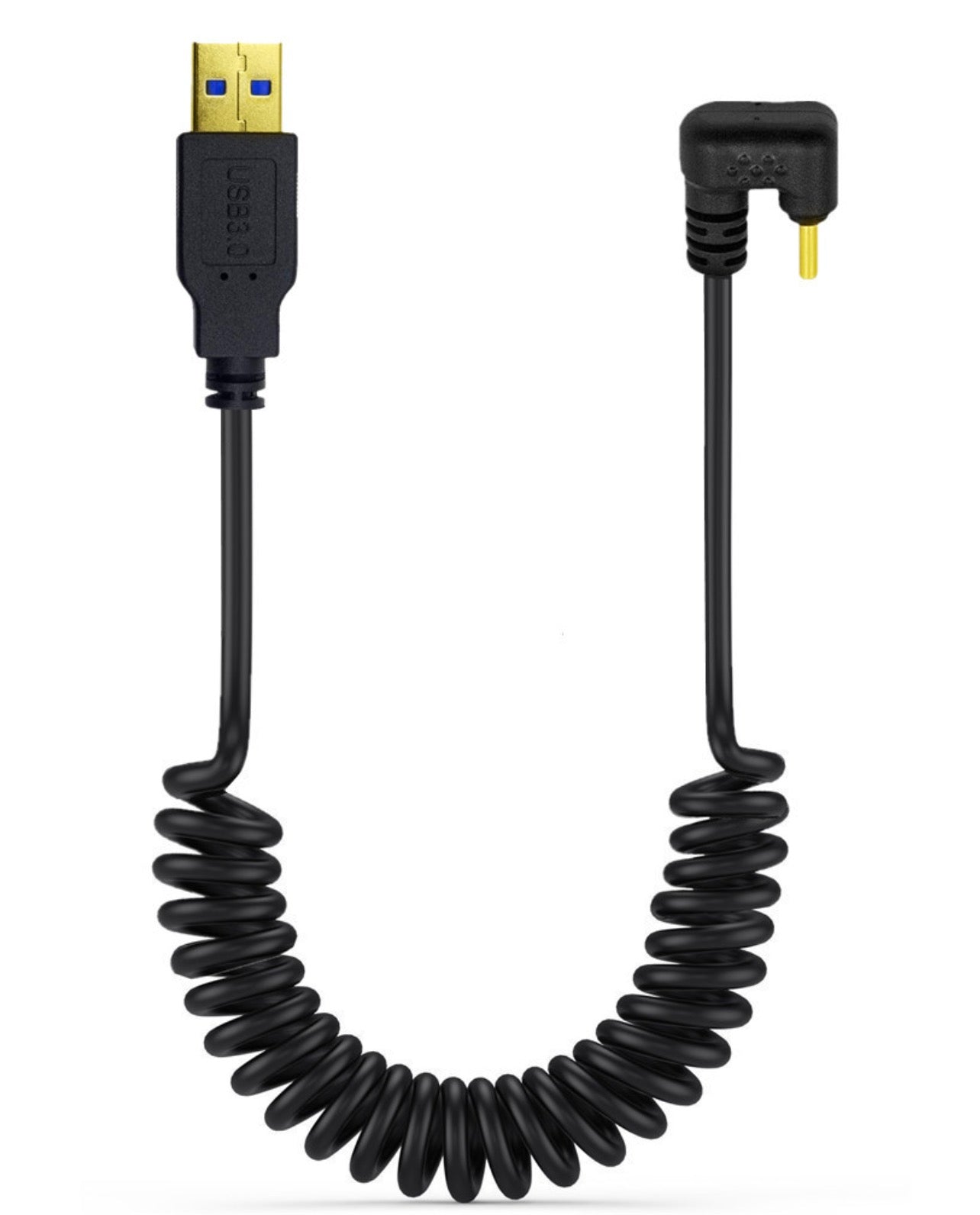 USB C Type-C Male U Shape to USB 3.0 A Male Coiled Cable