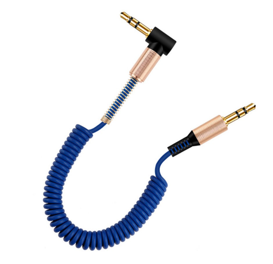 3.5mm 3 Pole Male to 3 Pole TRS Male Coiled Audio Aux Cable