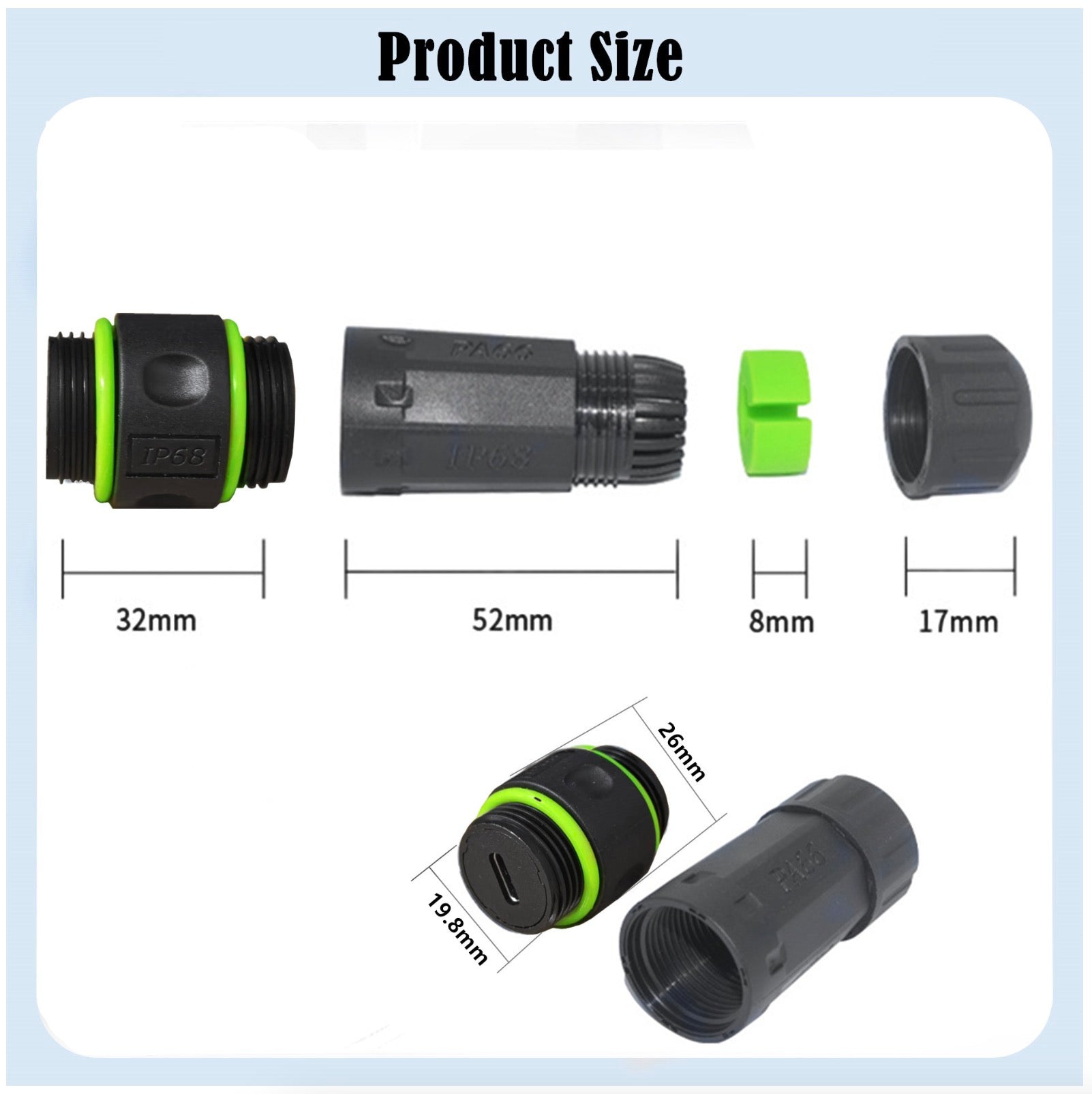 USB C Waterproof Connector, Type C Panel Mount Adapter Coupler | Bulkhead Outdoor Charging Socket