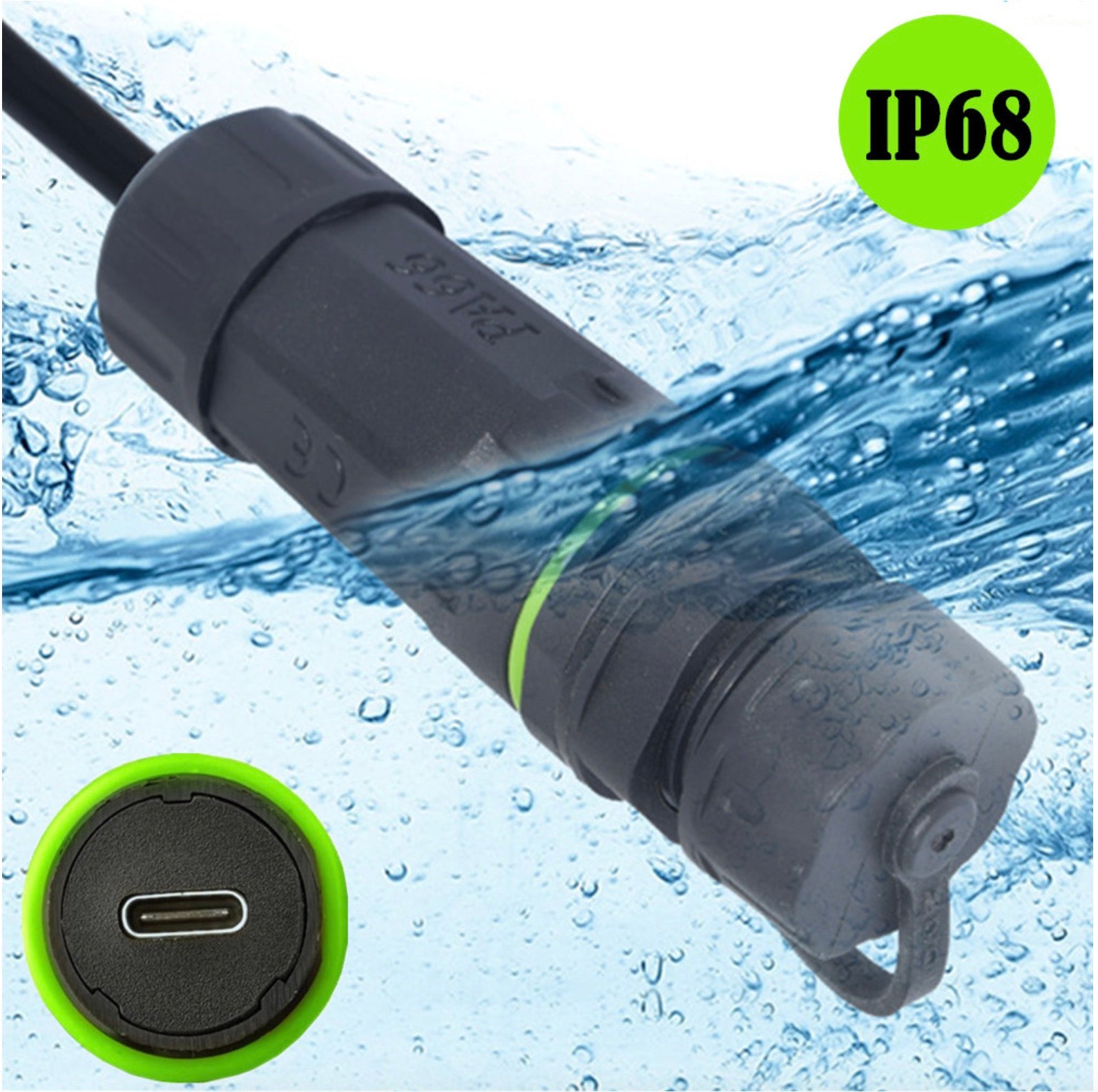 Waterproof USB C Adapter, USB C Female to Female Connector Coupler | Pass Through Type C Bulkhead Connector