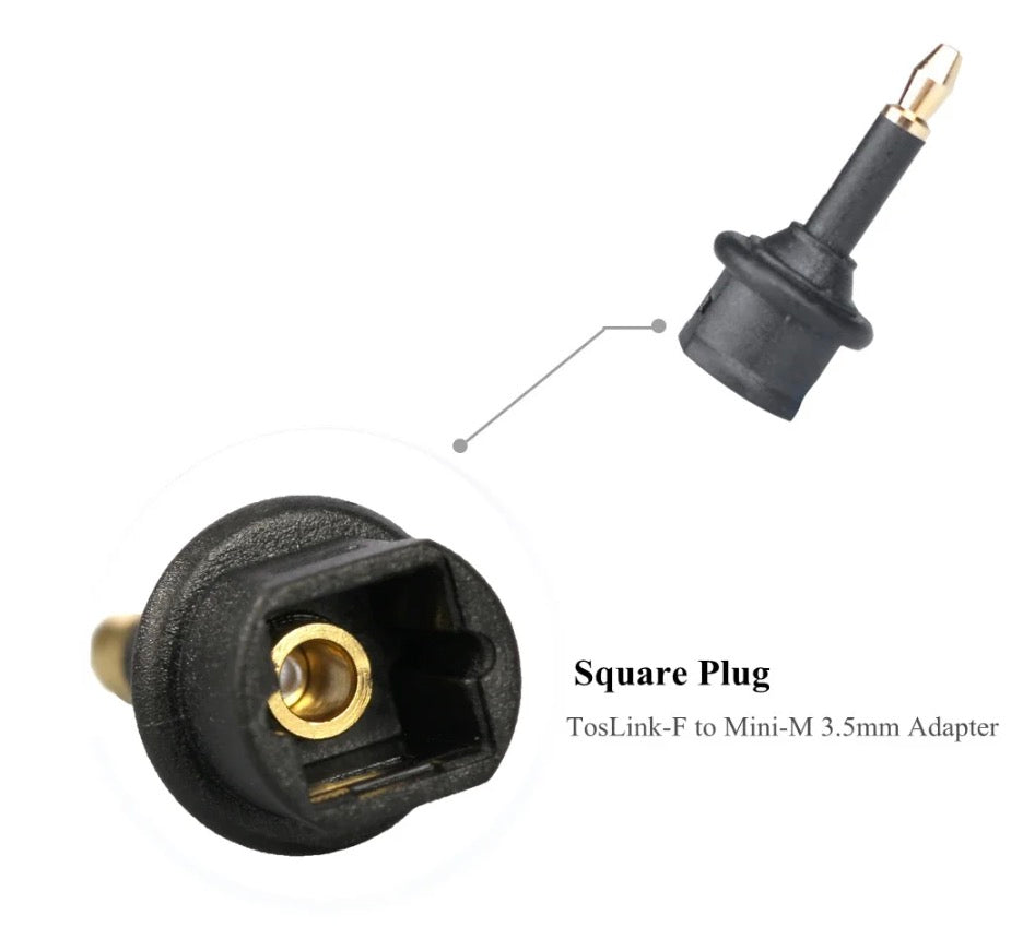 Mini 3.5mm Male to Toslink Female Digital Audio Fiber Optic Adapter