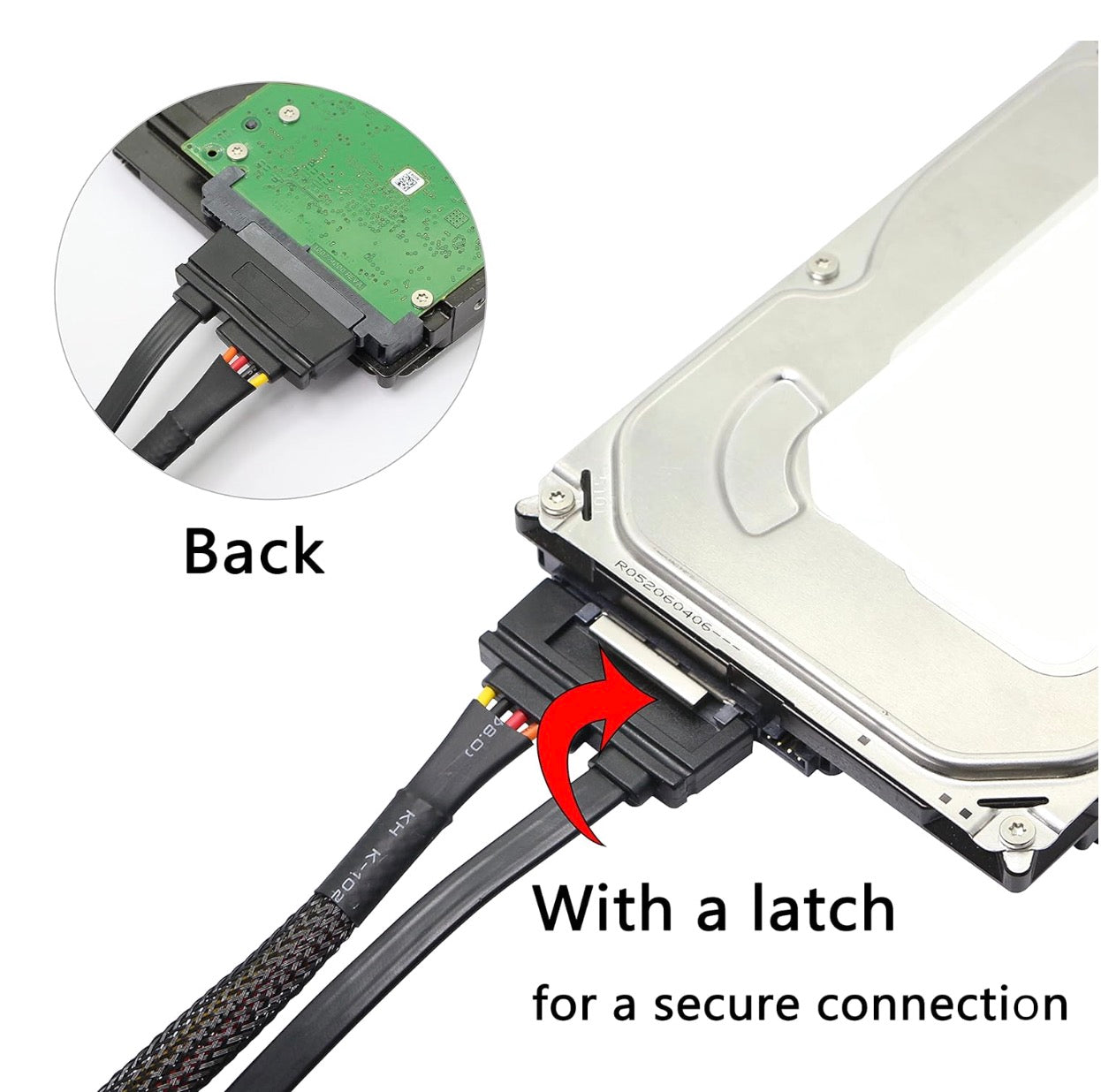 Sata 22Pin Male to Female Data Power Extension Cable for HDD,SSD,Optical Drives, DVD Burners, PCI Cards