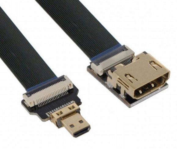 HDMI Female to Micro HDMI Male FPC Flat Cable for FPV HDTV Multicopter Aerial Photography