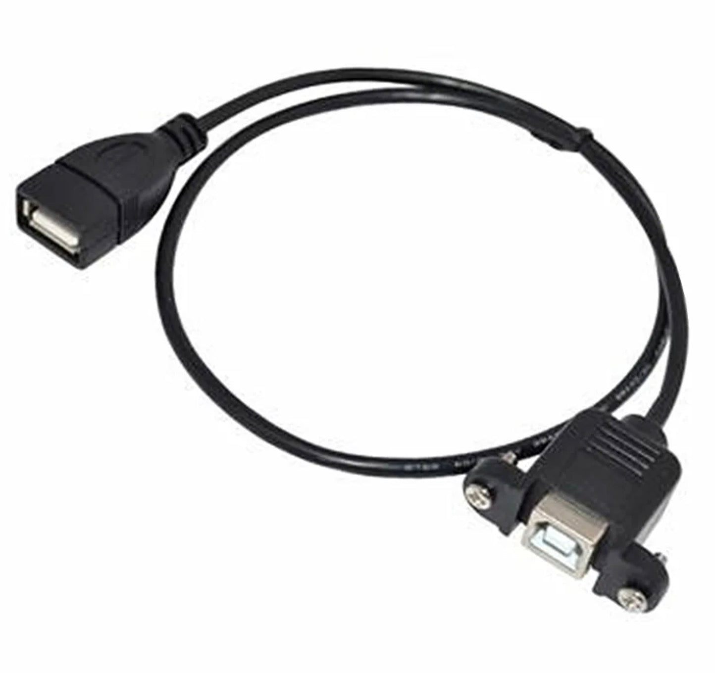 USB 2.0 B Female Panel Mount to USB A Female Printer Extension Cable 0.5m