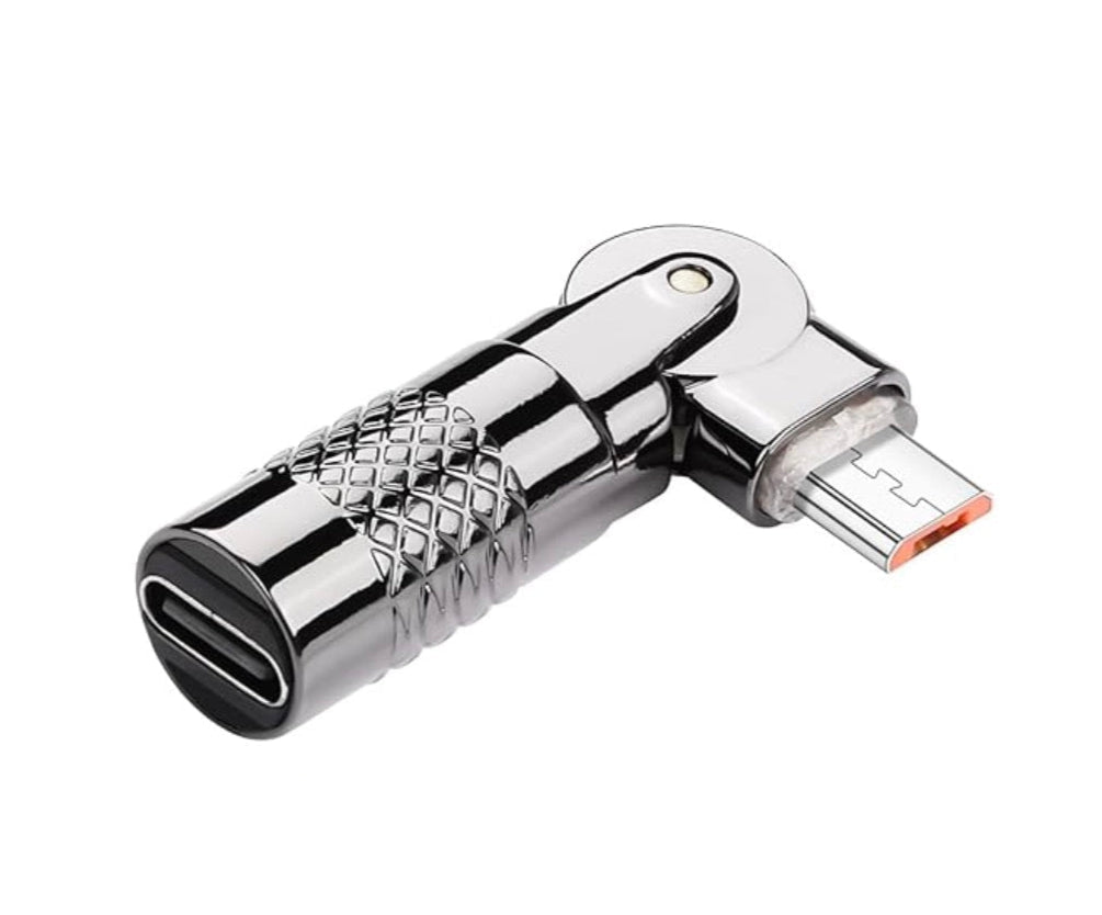 USB C to Micro USB Adapter, Type C Female to Micro 5Pin Male Rotation Converter
