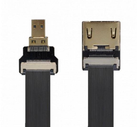 HDMI Female to Micro HDMI Male FPC Flat Cable for FPV HDTV Multicopter Aerial Photography
