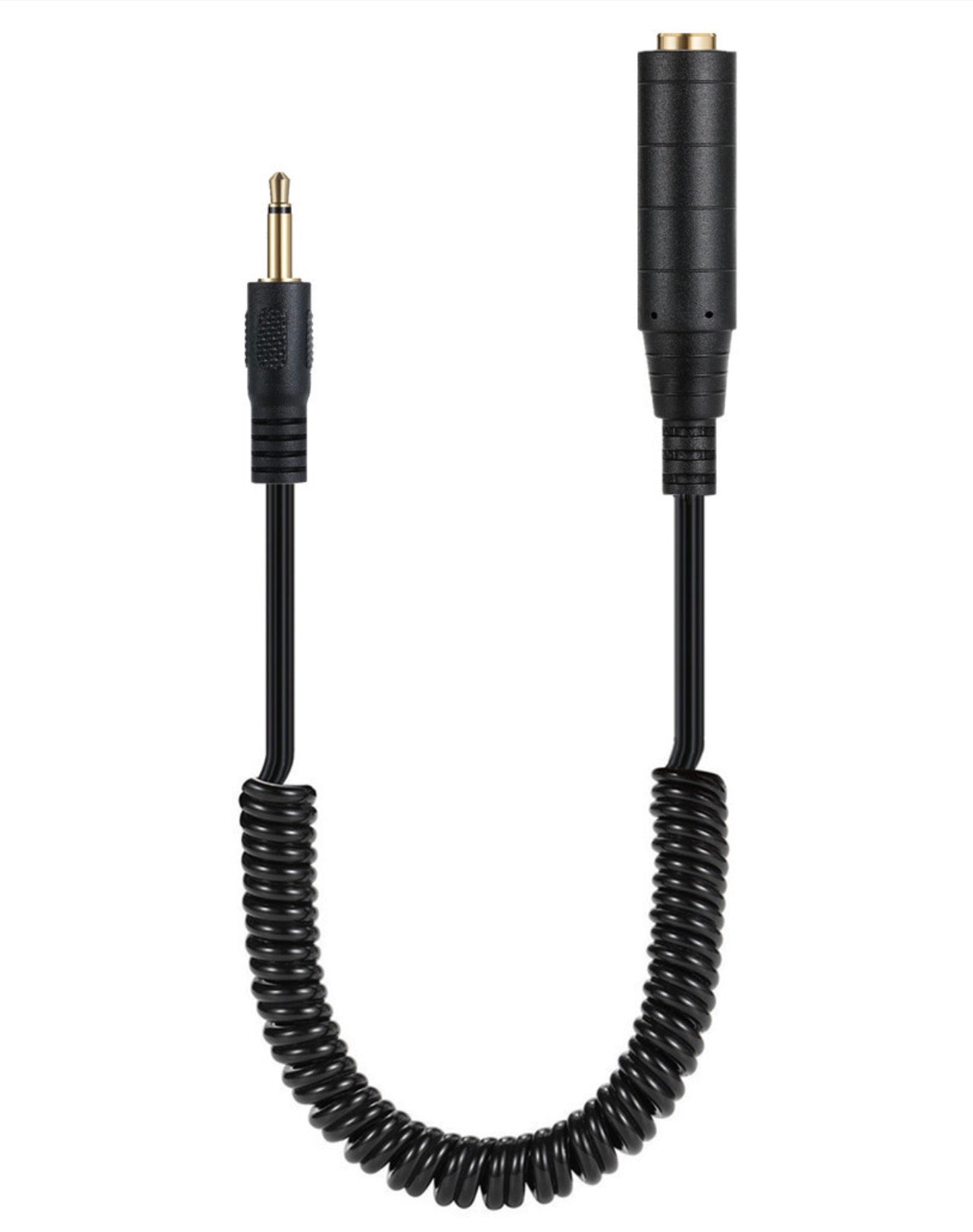 3.5mm Male Single Chanel to 6.35mm Female Stereo Hifi Mic Audio Coiled Extension Cable