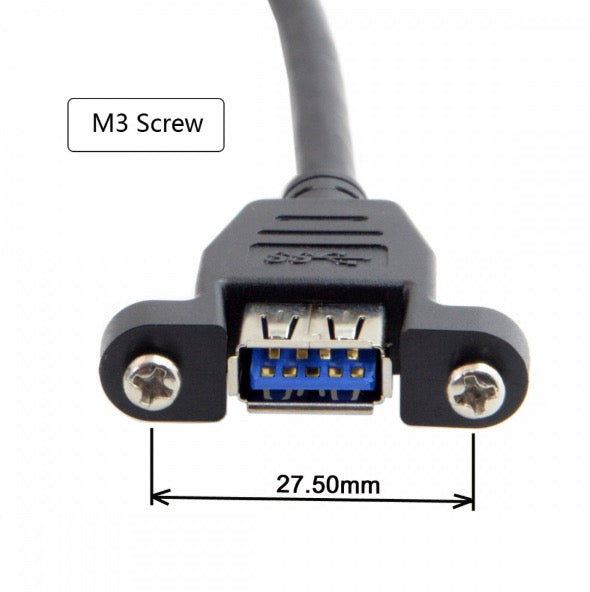 USB 3.0 Extension Cable, USB 3.0 Type A Male to Female Panel Mount Cable