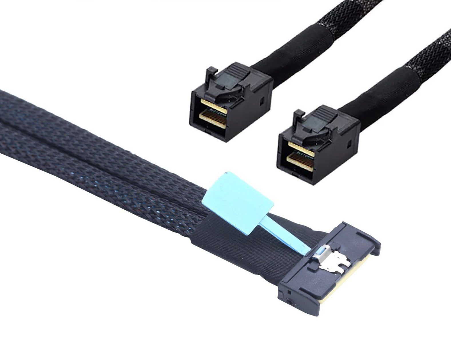 MCIO 8I 74P Slimline SAS to 2 x SFF-8643 PCIE5.0 Adapter Server Cable
