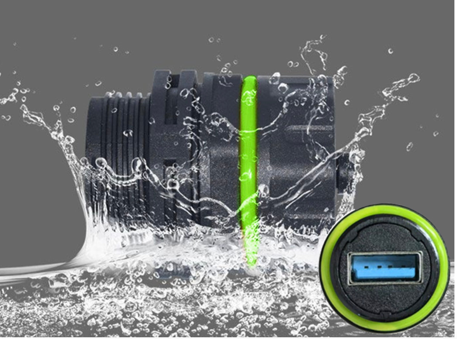 USB 3.0 Waterproof Connector, A Female to Female Panel Mount Coupler | Outdoor USB Pass Through Adapter
