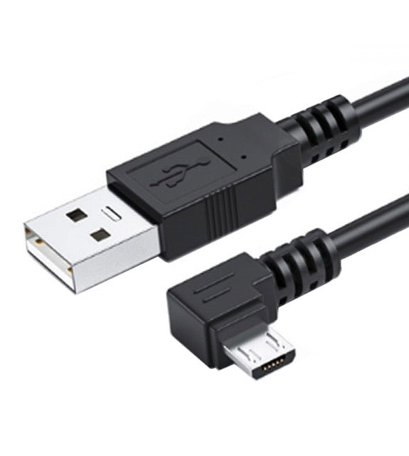 Micro USB 5 Pin to USB 2.0 A Data Charge Cable - Left Angle