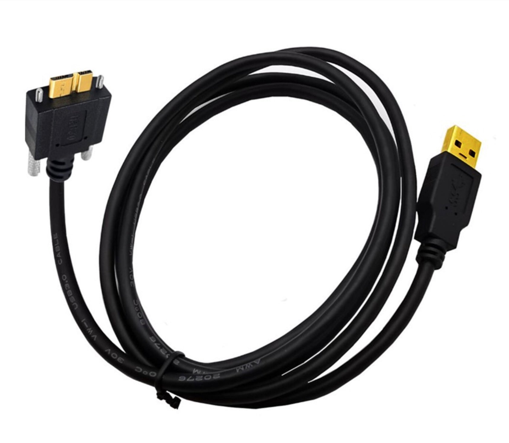 USB-A 3.0 Male to Micro-B Charge & Sync Cable with Locking Screws