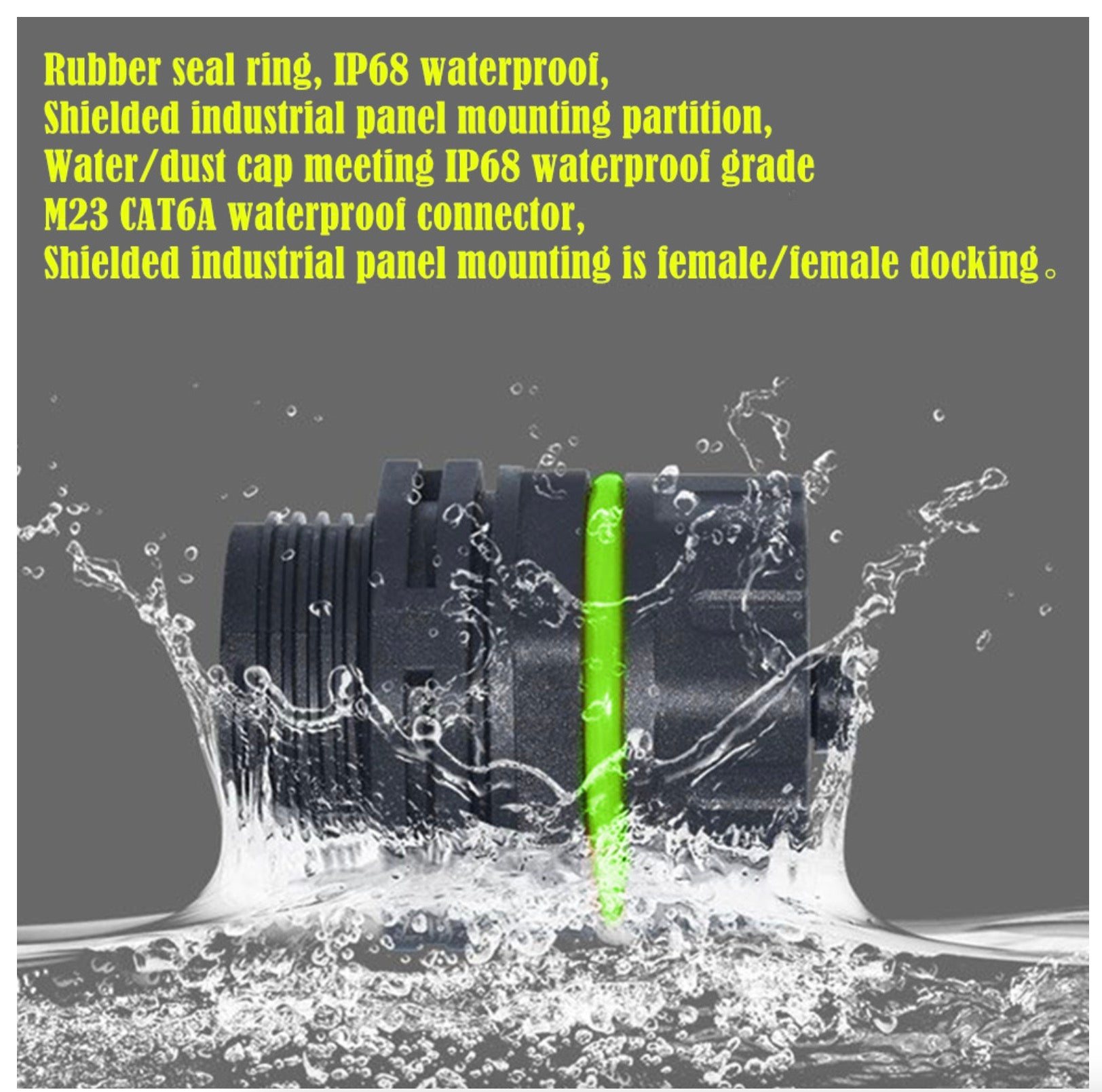 Cat6 Network Connector, M20 RJ45 Waterproof Female to Female Adapter | IP68 8P8C Shield Ethernet Coupler