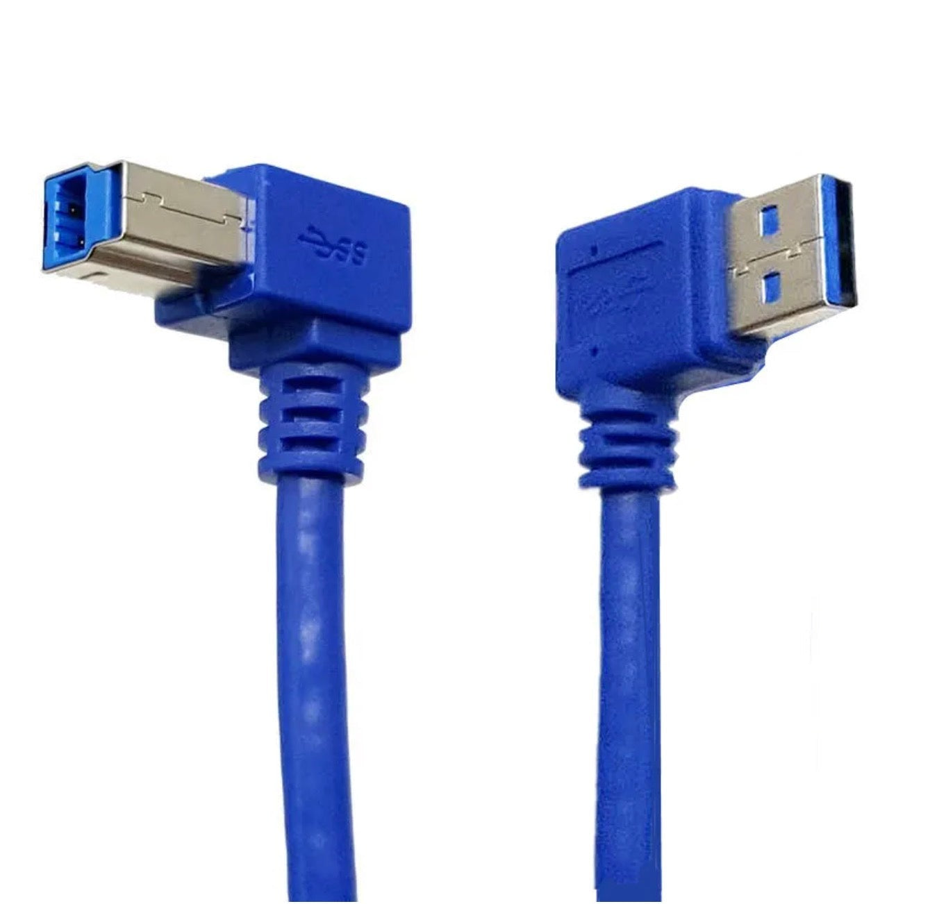 USB-A 3.0 Male to USB Type B Male Angled Printer Cable (AM Left - BM Right)