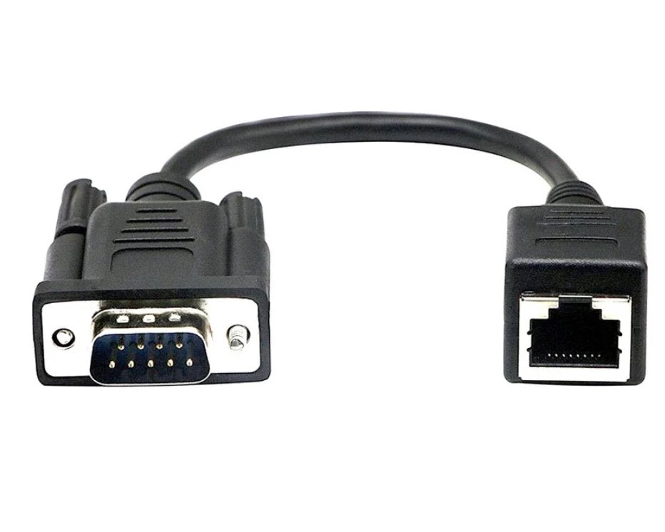 DB9 to RJ45 Serial Adapter, DB9 9-Pin Serial Male to RJ45 Female Cat5/6 Ethernet LAN Console Extender Cable