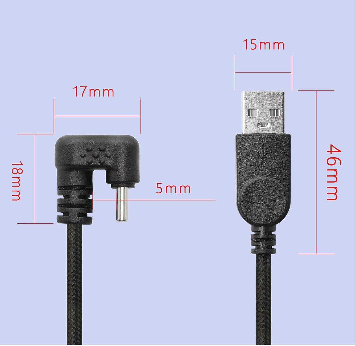 USB 2.0 to USB C Nylon Braided Fast Data Sync Charging Cable U Shape