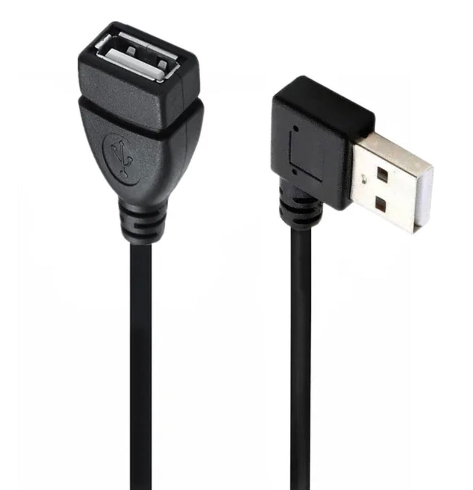 USB 2.0 Type A Male to Female Angled Extension Cable 0.3m