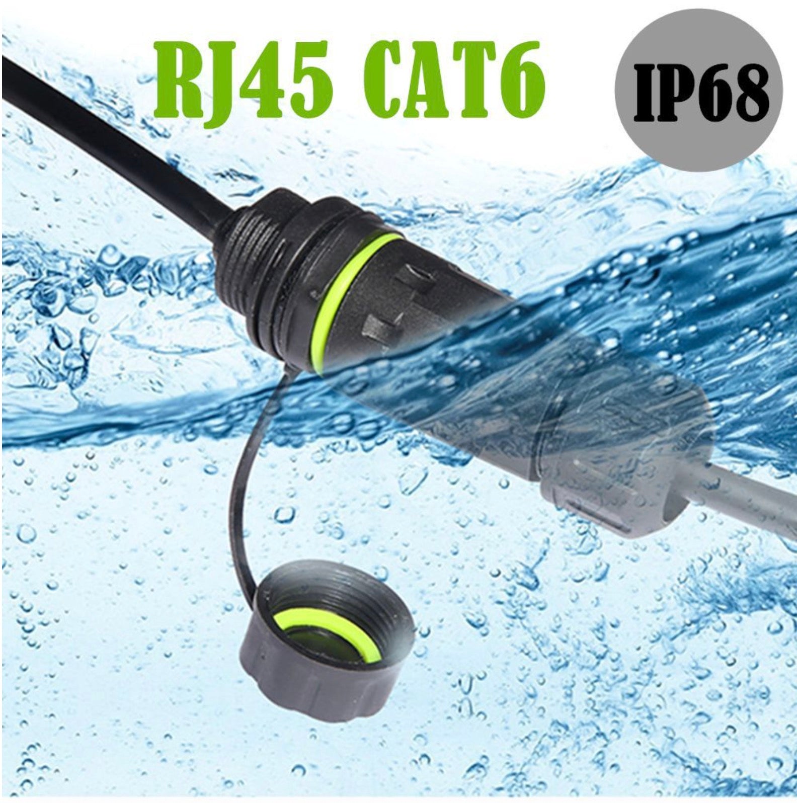 Cat 6 Network Cable, M20 RJ45 Female to Female Waterproof Connector | IP68 8P8C Shield Ethernet Coupler