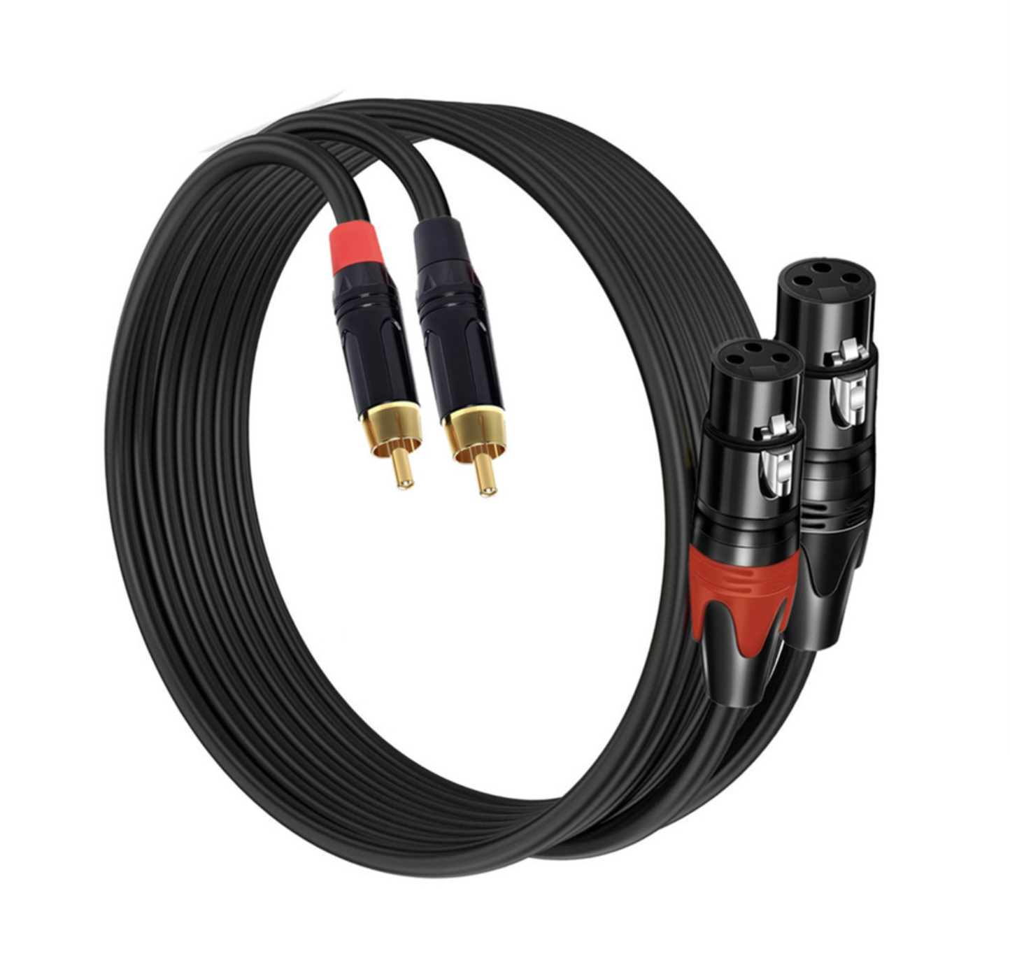 Dual RCA to XLR Audio Cable – Balanced to Unbalanced Stereo Adapter | 2 RCA Male to 2 XLR Female