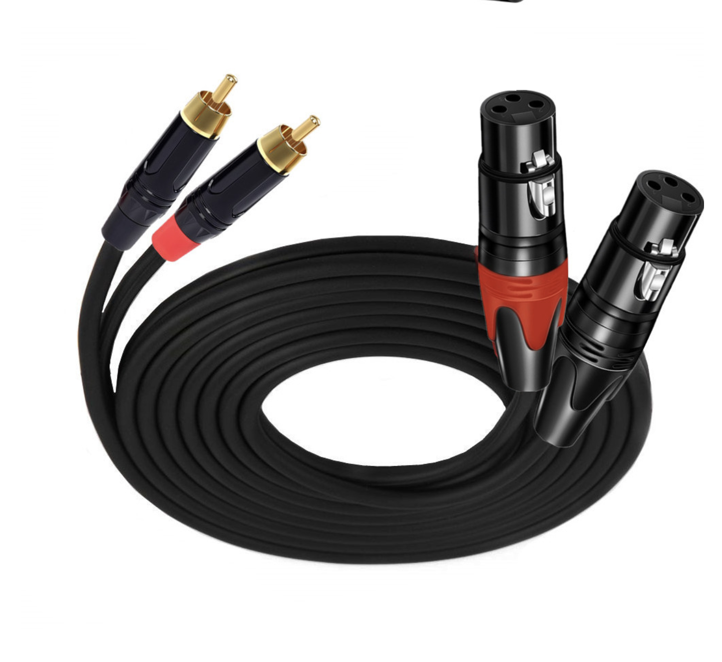 Dual RCA to XLR Audio Cable – Balanced to Unbalanced Stereo Adapter | 2 RCA Male to 2 XLR Female