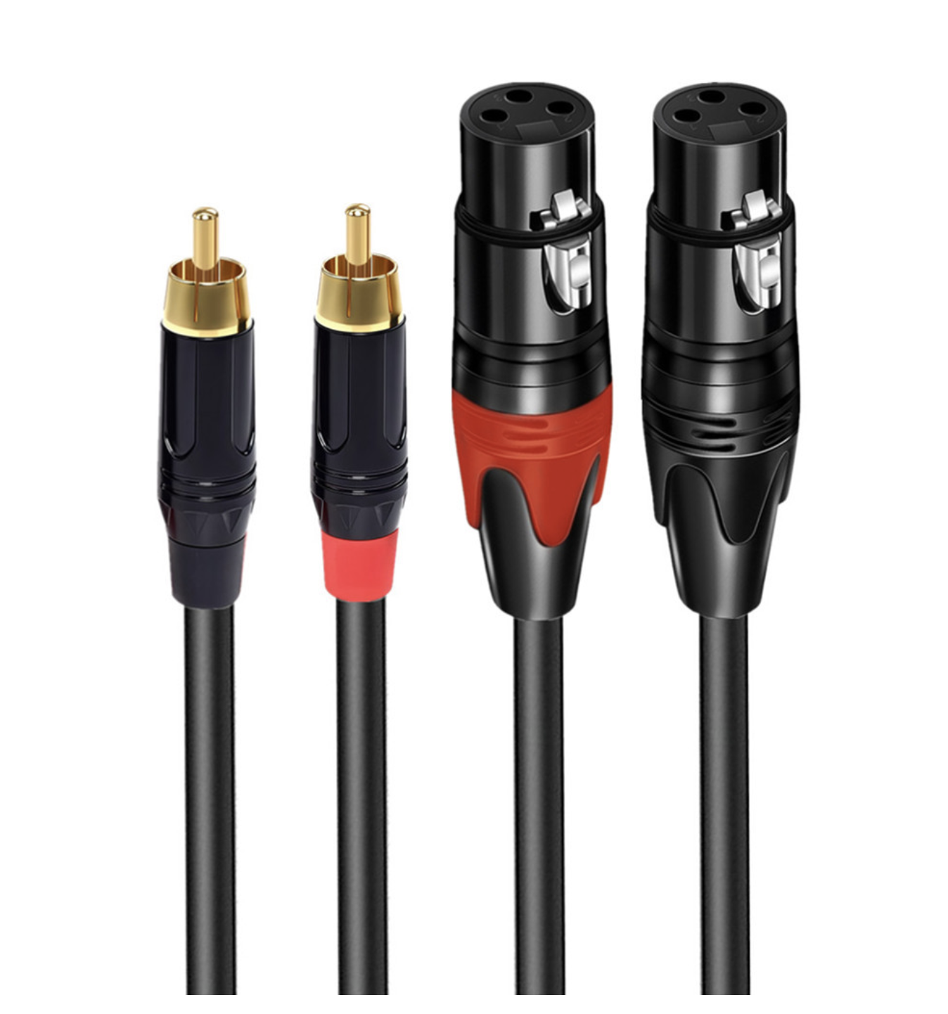 Dual RCA to XLR Audio Cable – Balanced to Unbalanced Stereo Adapter | 2 RCA Male to 2 XLR Female