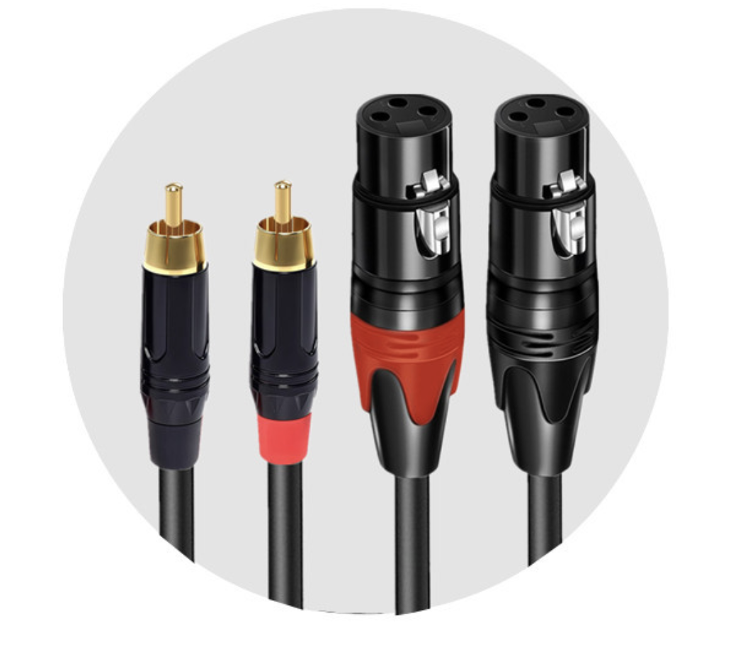 Dual RCA to XLR Audio Cable – Balanced to Unbalanced Stereo Adapter | 2 RCA Male to 2 XLR Female