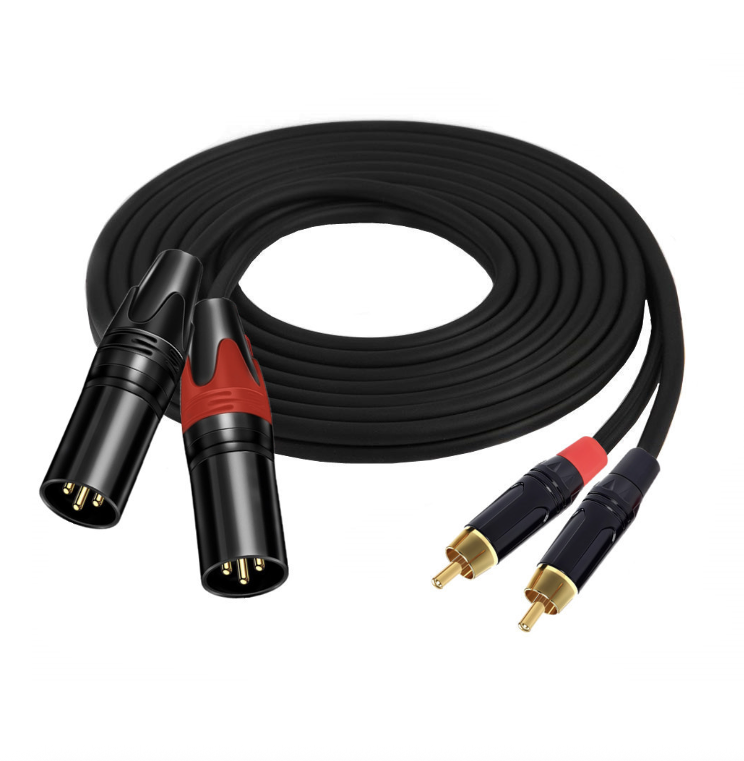 Dual XLR to Dual RCA Cable – Heavy Duty Stereo Audio Cable for HiFi Systems, Mixers & Microphones