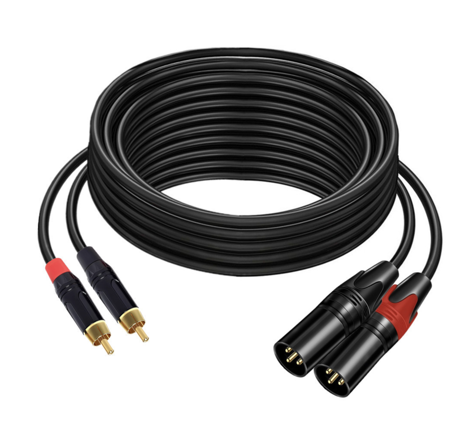 Dual XLR to Dual RCA Cable – Heavy Duty Stereo Audio Cable for HiFi Systems, Mixers & Microphones