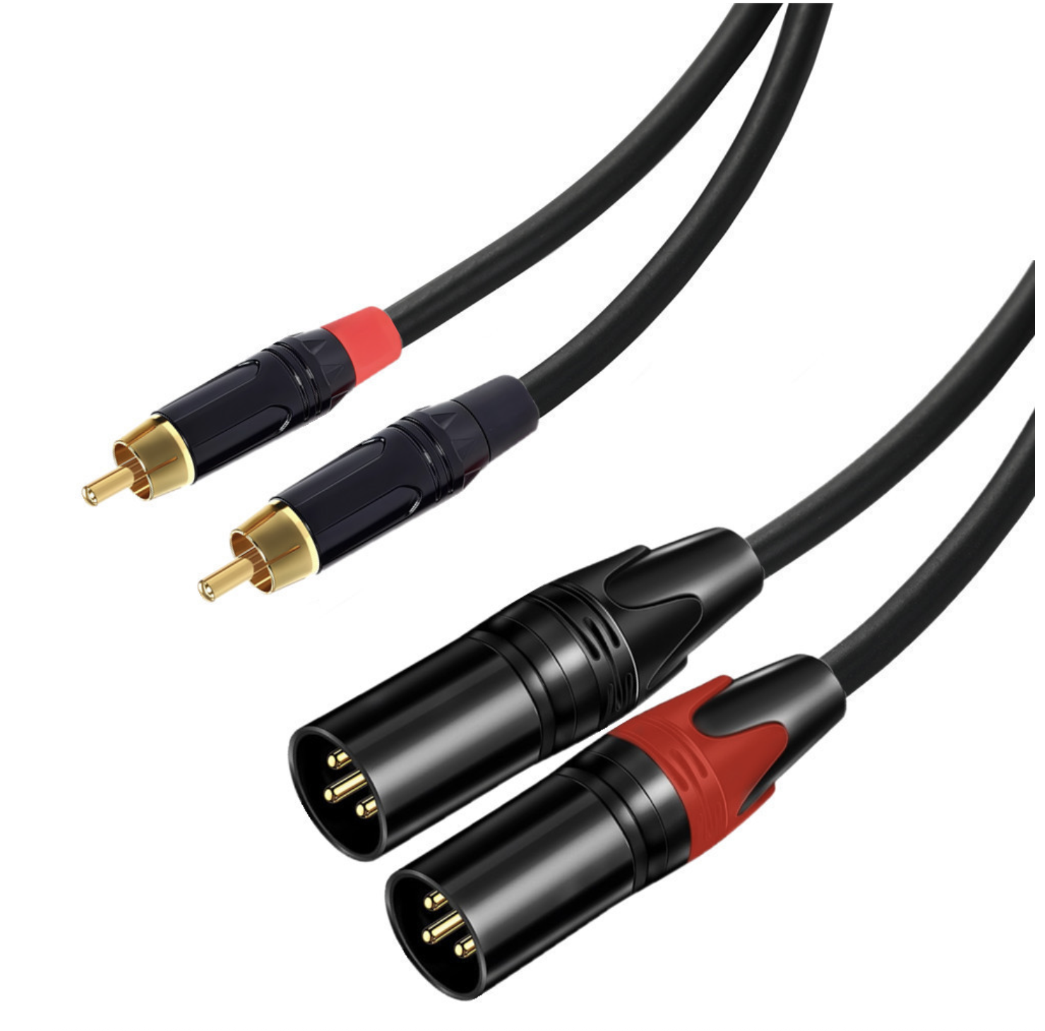 Dual XLR to Dual RCA Cable – Heavy Duty Stereo Audio Cable for HiFi Systems, Mixers & Microphones