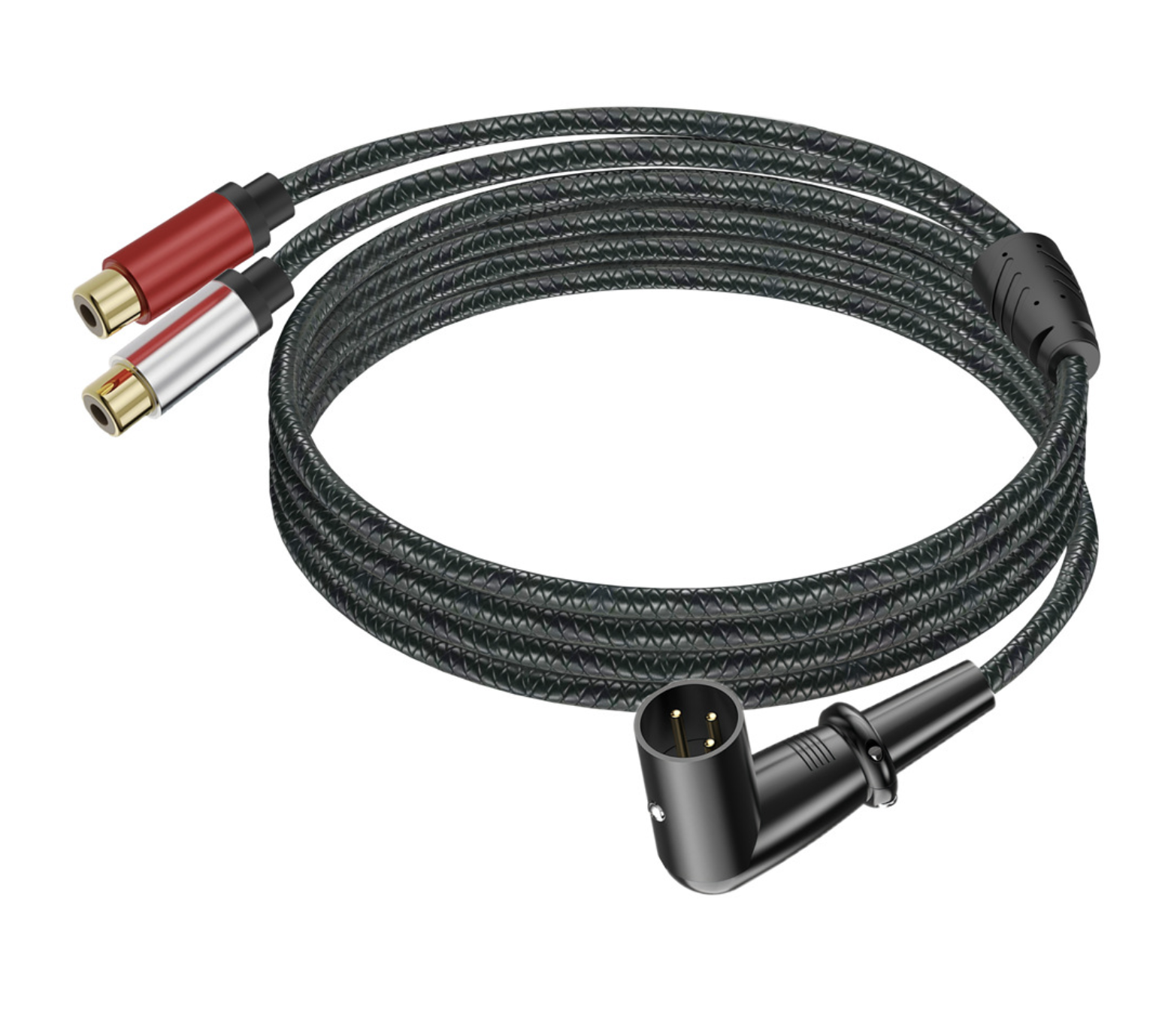 XLR 3 Pin Male to Dual RCA Female Adapter – Y Splitter Patch Cable for Audio Mixers & Amplifiers