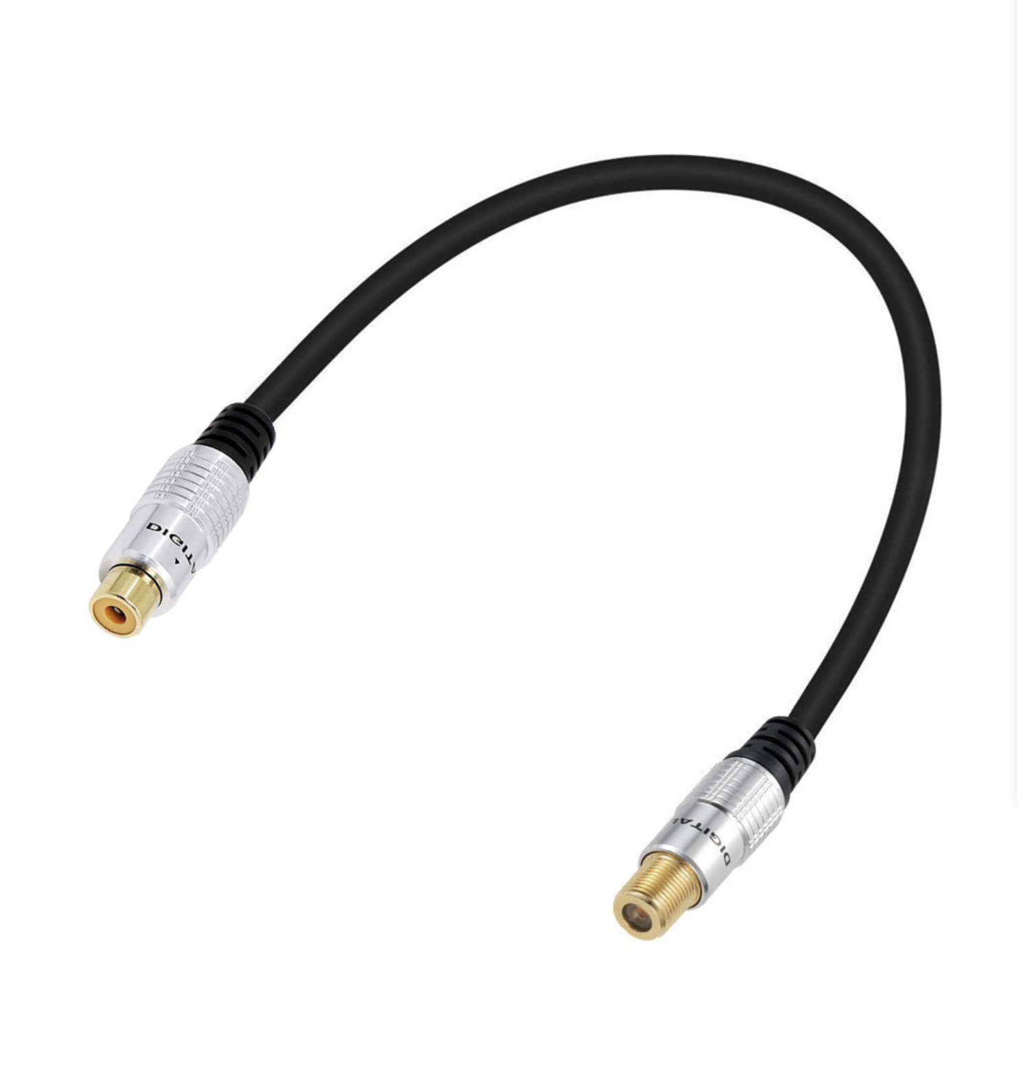Coaxial to RCA Adapter Cable | RCA Female to F Type Coax Female Audio Cable for Subwoofer, Receiver, TV, Game Console