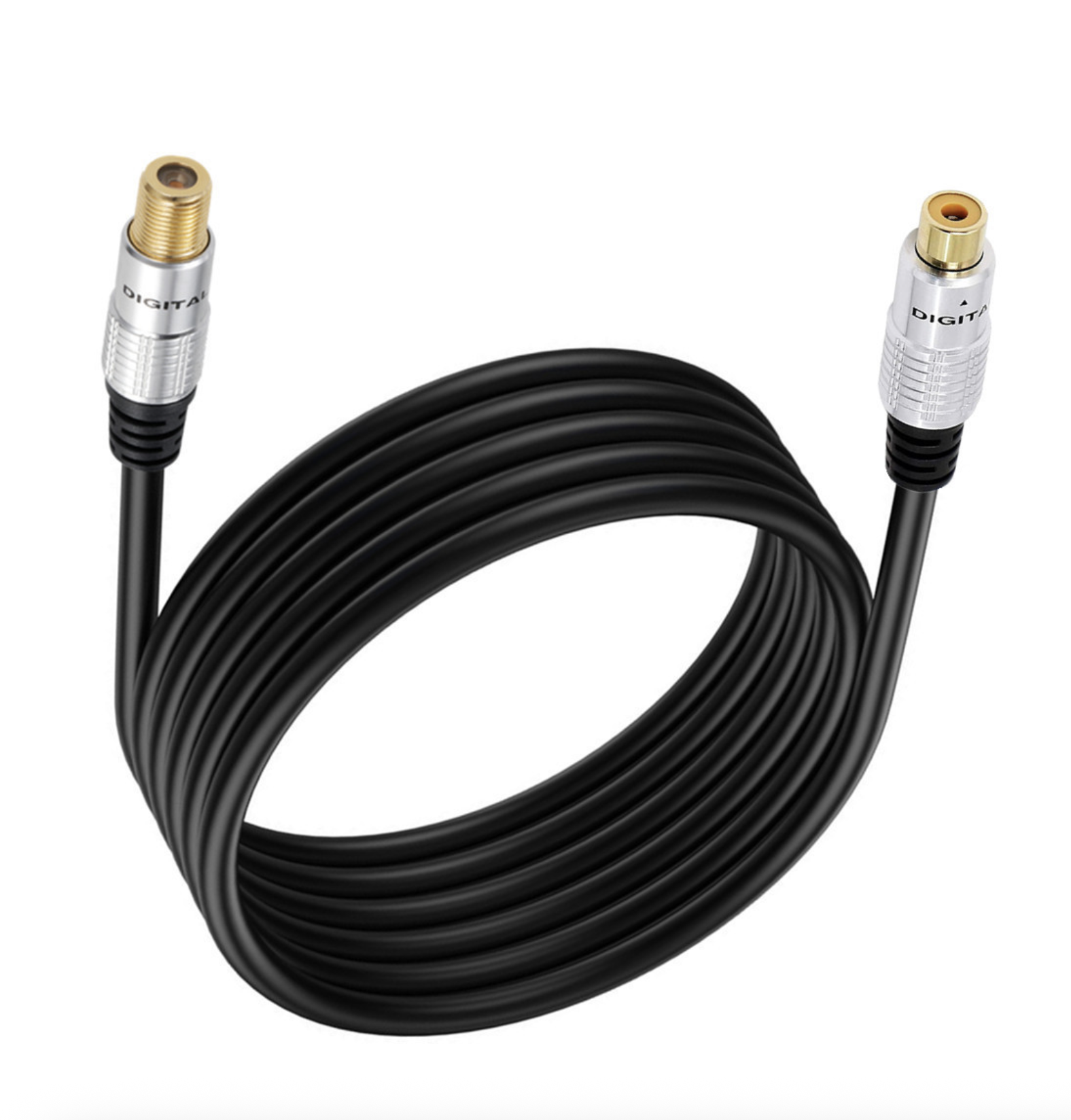 Coaxial to RCA Adapter Cable | RCA Female to F Type Coax Female Audio Cable for Subwoofer, Receiver, TV, Game Console