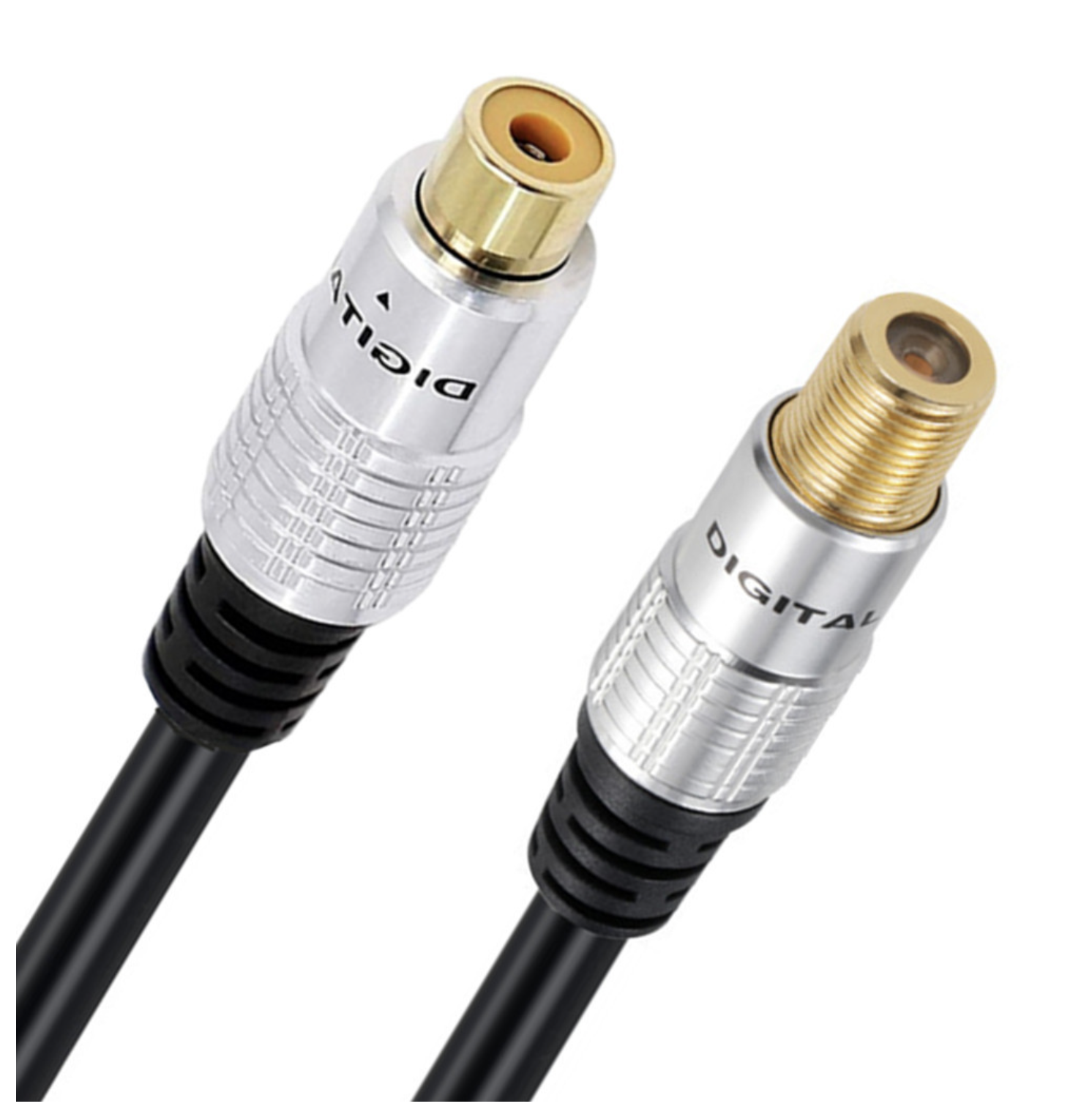 Coaxial to RCA Adapter Cable | RCA Female to F Type Coax Female Audio Cable for Subwoofer, Receiver, TV, Game Console