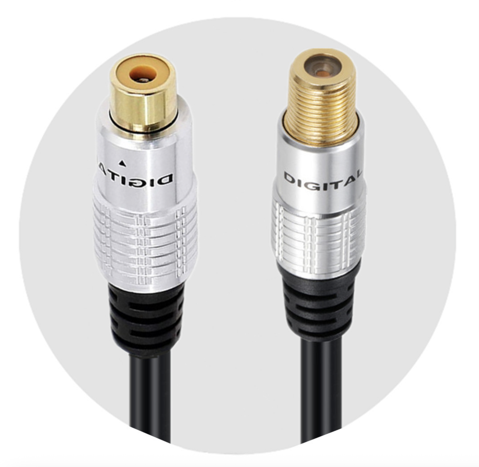 Coaxial to RCA Adapter Cable | RCA Female to F Type Coax Female Audio Cable for Subwoofer, Receiver, TV, Game Console