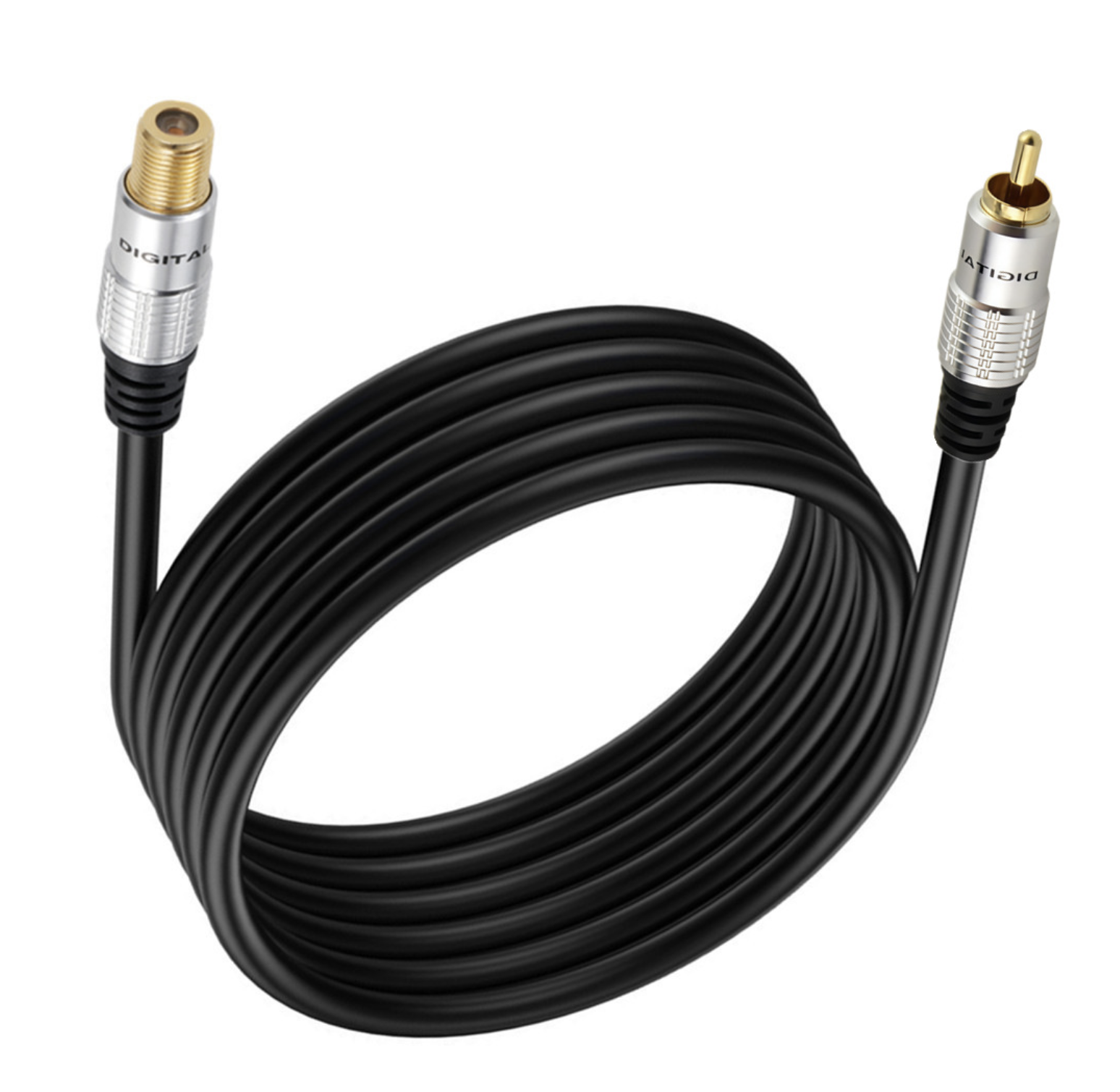 Coaxial to RCA Adapter Cable | RCA Male to F Type Coax Female  Audio Cable for Subwoofer, Receiver, TV, Game Console